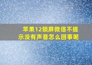 苹果12锁屏微信不提示没有声音怎么回事呢