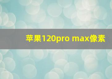 苹果120pro max像素