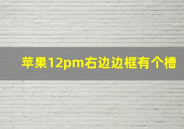 苹果12pm右边边框有个槽