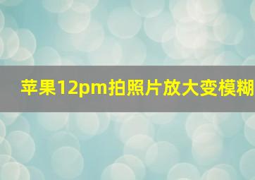 苹果12pm拍照片放大变模糊