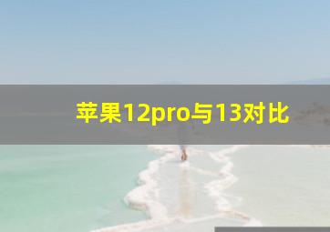 苹果12pro与13对比