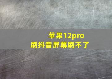 苹果12pro刷抖音屏幕刷不了