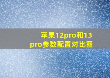 苹果12pro和13pro参数配置对比图