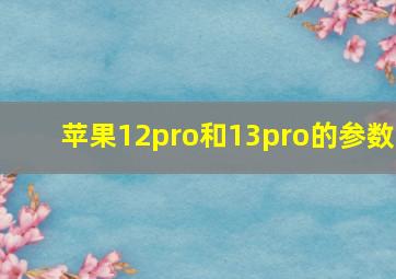 苹果12pro和13pro的参数