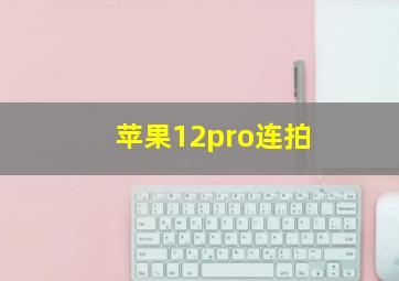 苹果12pro连拍