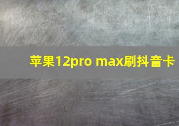 苹果12pro max刷抖音卡