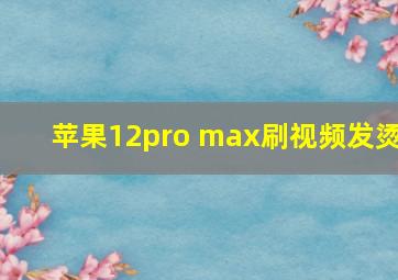 苹果12pro max刷视频发烫