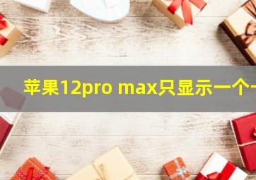 苹果12pro max只显示一个卡