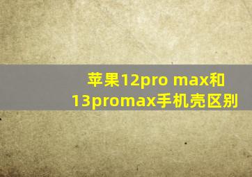 苹果12pro max和13promax手机壳区别