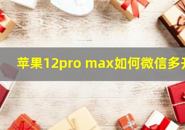 苹果12pro max如何微信多开