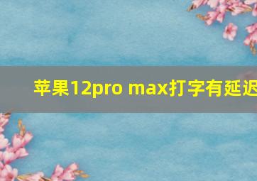 苹果12pro max打字有延迟