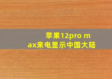 苹果12pro max来电显示中国大陆