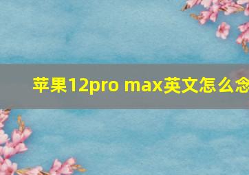 苹果12pro max英文怎么念