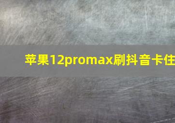 苹果12promax刷抖音卡住