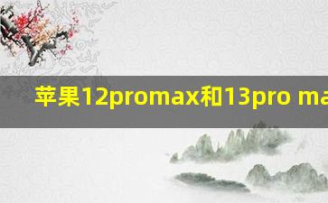 苹果12promax和13pro max区别