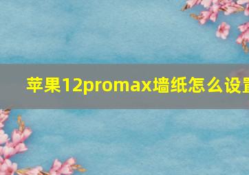 苹果12promax墙纸怎么设置