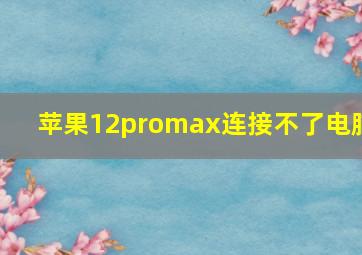 苹果12promax连接不了电脑