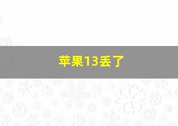 苹果13丢了