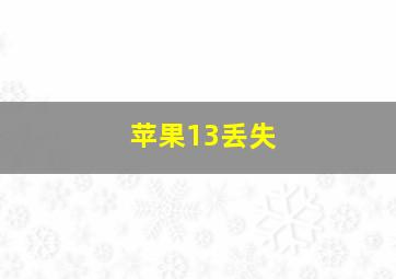 苹果13丢失