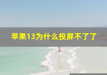 苹果13为什么投屏不了了