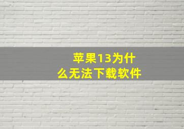 苹果13为什么无法下载软件