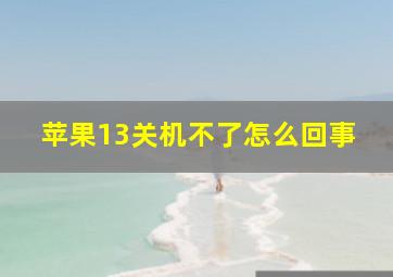 苹果13关机不了怎么回事