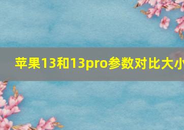 苹果13和13pro参数对比大小