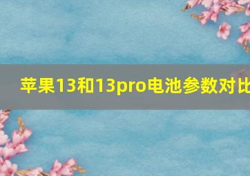 苹果13和13pro电池参数对比