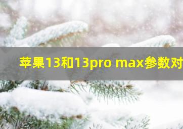 苹果13和13pro max参数对比