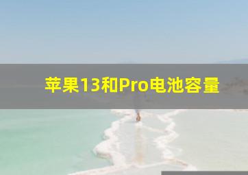 苹果13和Pro电池容量