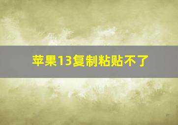 苹果13复制粘贴不了