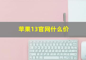 苹果13官网什么价