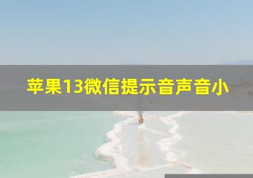 苹果13微信提示音声音小