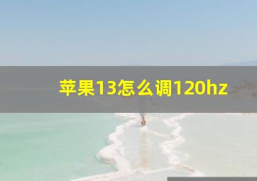 苹果13怎么调120hz