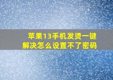 苹果13手机发烫一键解决怎么设置不了密码