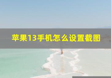 苹果13手机怎么设置截图