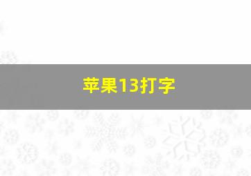 苹果13打字