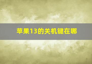 苹果13的关机键在哪