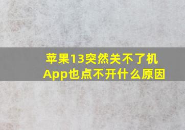 苹果13突然关不了机App也点不开什么原因