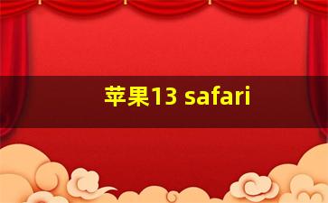 苹果13 safari