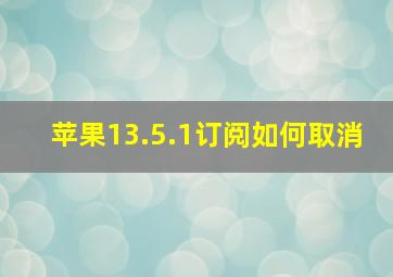 苹果13.5.1订阅如何取消