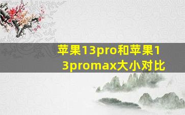 苹果13pro和苹果13promax大小对比