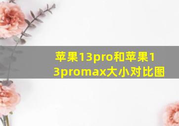 苹果13pro和苹果13promax大小对比图