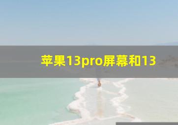 苹果13pro屏幕和13