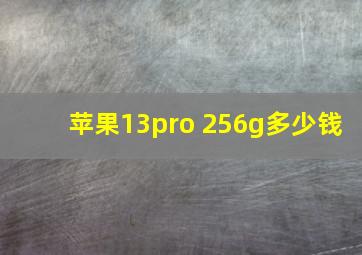 苹果13pro 256g多少钱