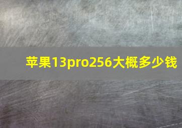 苹果13pro256大概多少钱