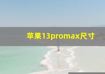 苹果13promax尺寸