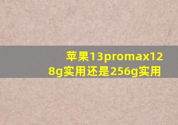 苹果13promax128g实用还是256g实用