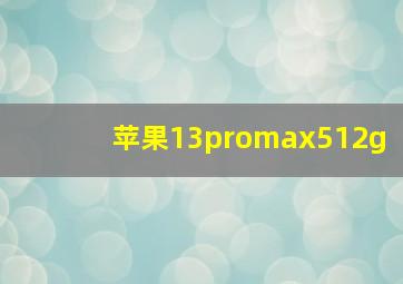 苹果13promax512g