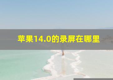 苹果14.0的录屏在哪里